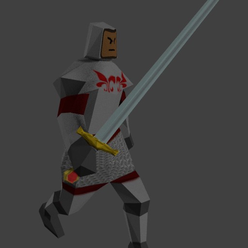 Low Poly Knight with sword preview image 1